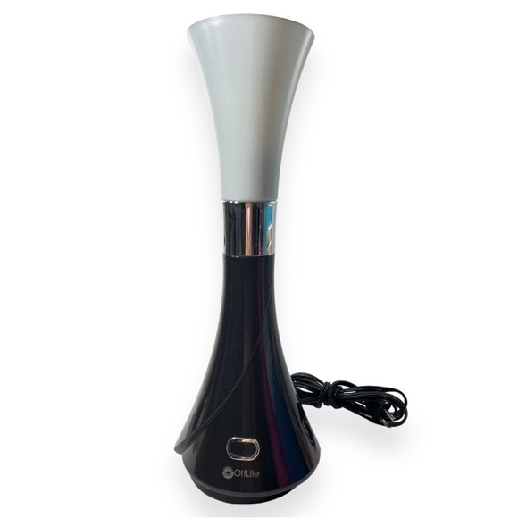 OttLite Tulip Adjustable Gooseneck Desk Table Lamp Black White‎ Chrome 16.5” - Picture 2 of 5